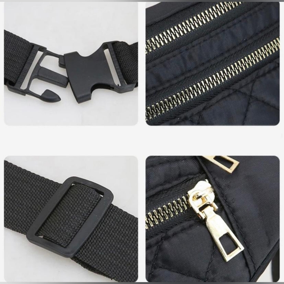 Plaid designed, solid blue, waterproof waist bag or purse. - Picture 4 of 4